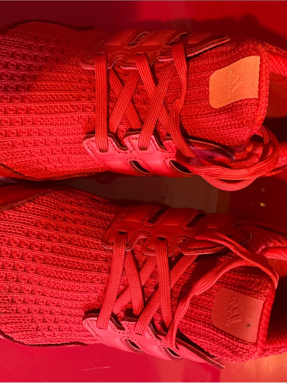 adidas Vibrant Red Knit Lace-Up Sneakers
